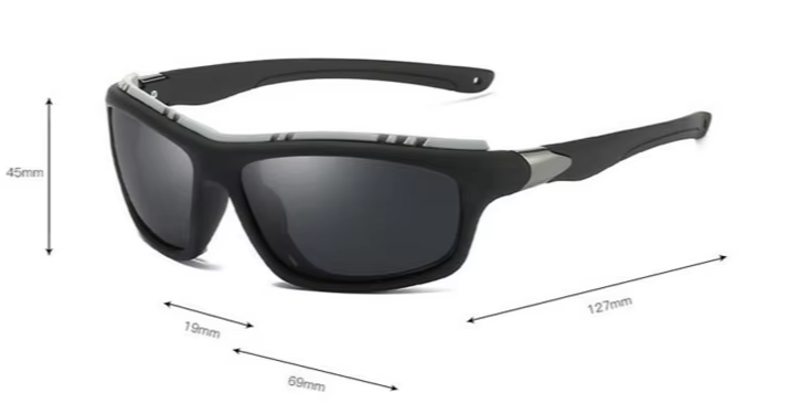 Nearsighted Prescription Sunglasses with Night Vision Lenses – Polarized Sports Sunglasses for Men - Black